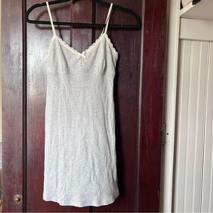grey ribbed mini dress